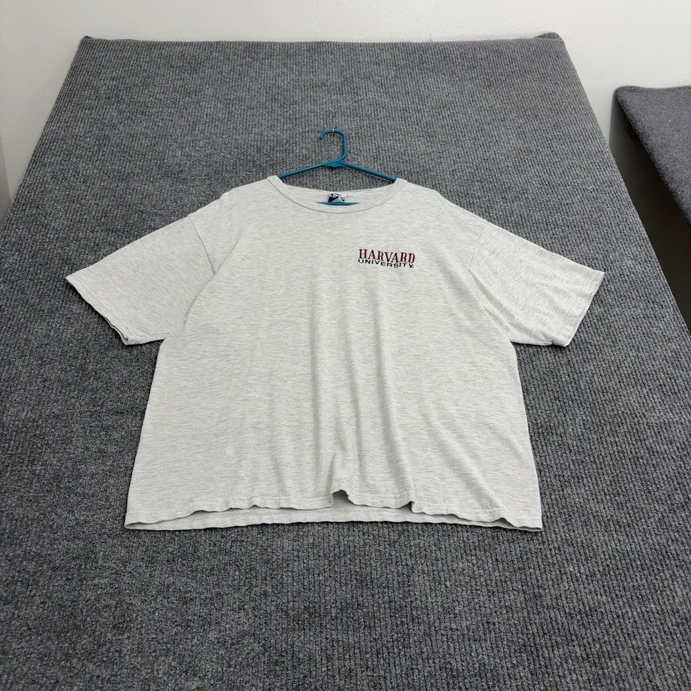 Vintage Harvard University Champion T Shirt Mens XL Grey Cotton Collegiate Ivy